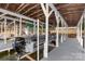 Covered boat dock featuring several boat slips and lifts, offering protection and convenient access to the water at 192 Diana Dr, Mount Gilead, NC 27306