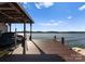 Lakeside dock with boat lift, offering convenient water access and stunning scenic views at 249 Landing Trl, Mount Gilead, NC 27306