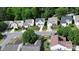 Charming neighborhood showcasing well-maintained homes with lush green landscaping and tree-lined streets in an aerial view at 3032 Mallard Forest Dr, Charlotte, NC 28269
