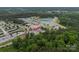 An aerial shot of the Whitewater Center and surrounding woods at 3205 Berry Creek Rd, Charlotte, NC 28214