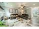 Open-concept living room with modern decor, neutral paint and updated flooring at 3205 Berry Creek Rd, Charlotte, NC 28214