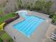Overhead view of the community swimming pool with lap lanes and a spacious sunbathing area at 422 Deer Brush Ln, Waxhaw, NC 28173