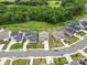 An aerial view shows the beautiful homes lining the street with forest views in the background at 423 Shallowford Dr, Rock Hill, SC 29732
