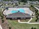 A beautiful aerial view of the neighborhood pool, the perfect spot to unwind and socialize with neighbors at 6266 Swanport Rd, Lancaster, SC 29720