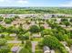 Aerial shot of a neighborhood showcasing houses, trees, green spaces, and commercial buildings in the distance at 6301 Cherrycrest Ln, Charlotte, NC 28217