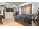 Bedroom with a bed, curtains, dresser, and TV at 8008 Brookbank Dr, Charlotte, NC 28269