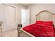 This bedroom features carpeted floors and stylish bed frame for a cozy atmosphere at 8008 Brookbank Dr, Charlotte, NC 28269