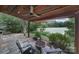 Relaxing patio area with comfortable seating and views of the tranquil lake at 1021 Stinson Glen Ln, Charlotte, NC 28214