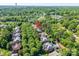 Property aerial view highlighting proximity to parks, green spaces, and neighborhood amenities at 11224 Warfield Ave, Huntersville, NC 28078