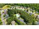 Aerial shot of a neighborhood pool and parking area surrounded by mature trees at 1607 Essex Hall Dr, Rock Hill, SC 29730