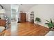 Spacious living room with hardwood floors, antique furniture and ample natural light at 208 Armstrong Dr, Belmont, NC 28012