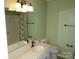 Bathroom featuring a vanity with a white countertop and a shower with a patterned curtain at 214 Idlewood Dr, Kannapolis, NC 28083