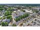 An aerial view captures the surrounding neighborhood with a vibrant mix of residential and commercial buildings at 258 Iverson Way, Charlotte, NC 28203