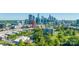 Stunning aerial view of the city skyline with lush green trees and clear blue skies at 300 E Park Ave # 16, Charlotte, NC 28203