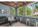Cozy sunroom with wood ceiling, bar seating, and views of the outdoors at 300 E Park Ave # 16, Charlotte, NC 28203