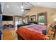 Cozy primary bedroom with vaulted ceiling, hardwood floors, ceiling fan and warm natural light at 370 Shiloh Rd, Statesville, NC 28677