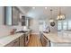 Gourmet kitchen with a large island, granite countertops, and stainless steel appliances at 371 Luray Way, Rock Hill, SC 29730