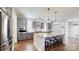 Modern kitchen with gray cabinets, stainless steel appliances, and a large island with seating at 371 Luray Way, Rock Hill, SC 29730