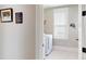 Laundry area with modern washer and dryer, neutral tones, and a window at 371 Luray Way, Rock Hill, SC 29730
