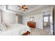 Spacious main bedroom with a ceiling fan, wood accents, and neutral color scheme at 371 Luray Way, Rock Hill, SC 29730