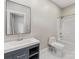 Modern bathroom featuring a vanity and a shower/tub combo at 4315 Hartis Grove Church Rd, Indian Trail, NC 28079