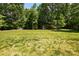 Expansive green backyard with wooded area and a storage shed at 4570 Chanel Ct, Concord, NC 28025