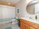 A full bathroom with a shower curtain and vanity at 5321 Kathryn Blair Ln, Charlotte, NC 28226