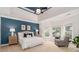Relaxing primary bedroom features a tray ceiling, accent wall, and serene natural light at 5321 Kathryn Blair Ln, Charlotte, NC 28226