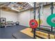 Finished basement flex space set up as a personal workout room, ready for your fitness needs at 5321 Kathryn Blair Ln, Charlotte, NC 28226