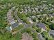 Residential area displaying tree-lined streets, manicured lawns, and diverse housing styles in a peaceful neighborhood at 1012 Sudbury Ln, Matthews, NC 28104