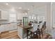 Bright kitchen boasts white cabinetry, granite counters, stainless steel appliances, and a large island with seating at 1260 Thomas Knapp Pkwy, Fort Mill, SC 29715