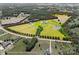 Drone shot showing land and buildings, including the house, pond and barn at 1351 Highway 324 None, Rock Hill, SC 29730