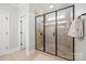 Bathroom showing walk-in shower with tile surround, a glass enclosure, and modern fixtures at 1351 Highway 324 None, Rock Hill, SC 29730