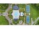 Aerial shot of the community pool, tennis courts, clubhouse and playground at 13714 Jacks Ln, Pineville, NC 28134