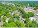 Wide aerial view highlighting a residential area featuring lush greenery and traditional architecture at 232 W Wilson Ave, Mooresville, NC 28115