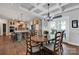 Open-concept dining room with coffered ceilings and access to the outside at 2853 Mathis Church Rd, Catawba, NC 28609