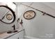 This powder room offers a nice granite vanity and a fun fishing theme at 2853 Mathis Church Rd, Catawba, NC 28609