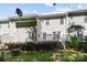 Backyard with raised deck, small shed, and mature trees at 3021 Misty Harbor Cir, Cramerton, NC 28032