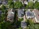 Aerial view of a neighborhood with lush greenery, well-maintained homes, and mature trees at 421 Mcdonald Ave, Charlotte, NC 28203