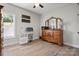 Bedroom with vintage wood furniture, luxury vinyl flooring, and natural light at 4949 Southview Dr, Hickory, NC 28602