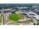 Aerial view showcasing the baseball park in a vibrant city at 842 Murphy St, Kannapolis, NC 28081