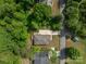 Aerial view of the home showcasing its location, driveway, and lush surroundings at 1012 W Carroll St, Cherryville, NC 28021