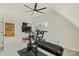 Bright home gym with peloton, treadmill, ceiling fan and plenty of natural light at 106 Thunder Hill Rd, Mooresville, NC 28117