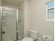 Modern bathroom features a glass-enclosed shower, and a toilet with efficient water usage at 2210 Transatlantic Ave, Charlotte, NC 28215