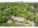 Aerial view featuring a lovely home nestled among trees with a skyline in the background at 2304 Commonwealth Ave, Charlotte, NC 28205