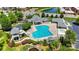 Aerial view of neighborhood pool, water slide and recreation area for residents in a well-maintained community at 2817 Bevis Ln, Waxhaw, NC 28173