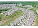 Aerial view of a residential neighborhood with well-maintained homes and lush greenery at 329 Secretariat Dr, Iron Station, NC 28080