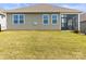 Well-maintained backyard with a level lawn, screen door, and ample space for outdoor activities at 329 Secretariat Dr, Iron Station, NC 28080