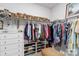 Spacious walk-in closet featuring ample storage, shelving and hanging space for clothes and accessories at 329 Secretariat Dr, Iron Station, NC 28080