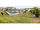 Community pool with a covered winter tarp, set in a green lawn with surrounding neighborhood at 329 Secretariat Dr, Iron Station, NC 28080